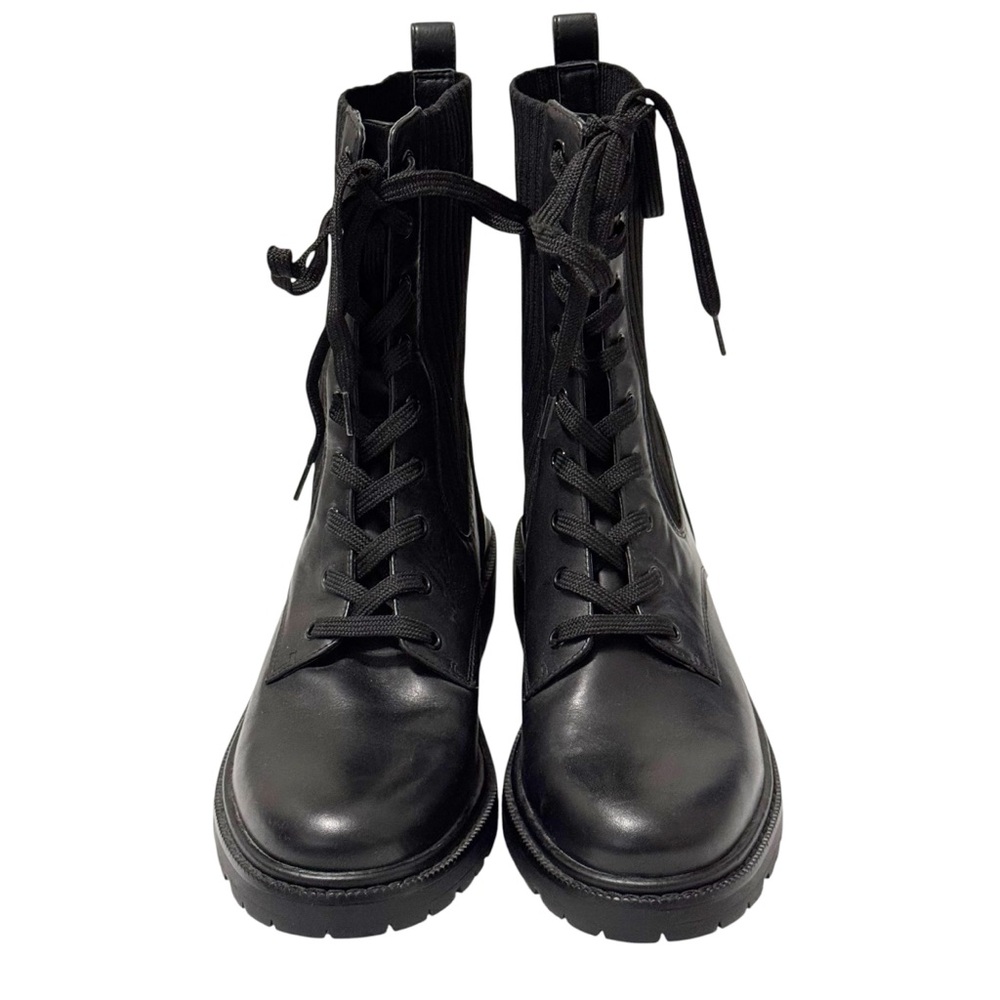 Sam Edelman Lydell Lace Up Combat Chelsea Boot Black 9 - Picture 4 of 14